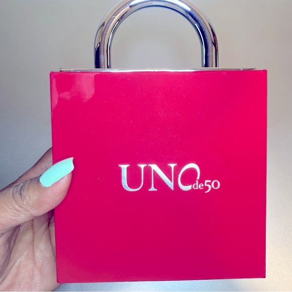 NEW UNO de 50 Silver Tone Zen Think Pink Stone Open Cuff for Breast Cancer - Picture 12 of 16